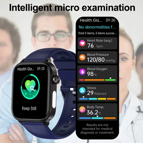 2024 New ECG+PPG Medical Grade Smart Watch Men Blood Glucose Blood Lipid Uric Acid Monitoring Bluetooth Call Health Smartwatches - Image 2